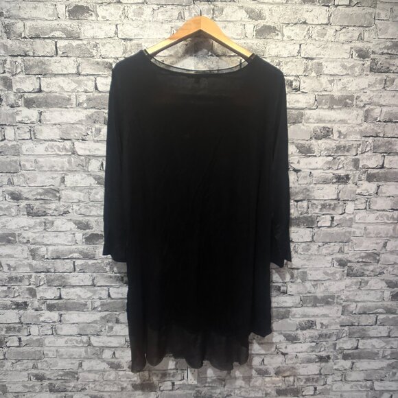 EUC Cable & Gauge Women's Thin Hi-Low Pointy Hem Tunic Dress Black Size 3X - Picture 6 of 13